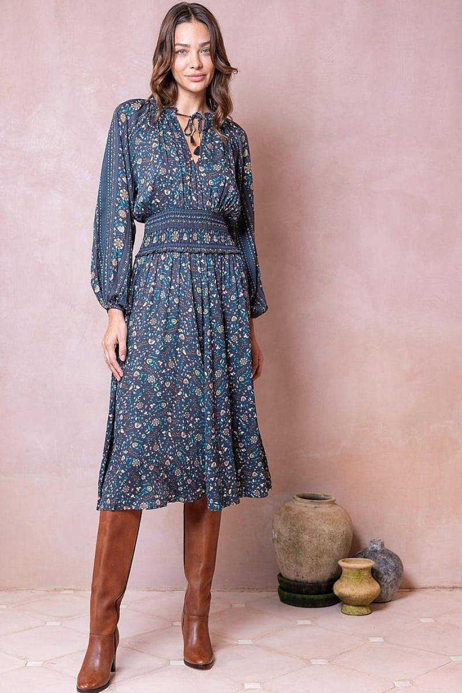 Clothing Tigerlily | Esmerelda Priya Midi Dress Dusk Floral