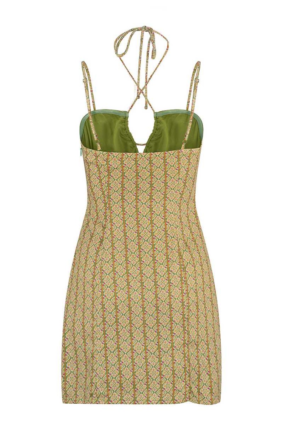 Clothing Tigerlily | Alora Olive Mini Dress Kiwi Geo