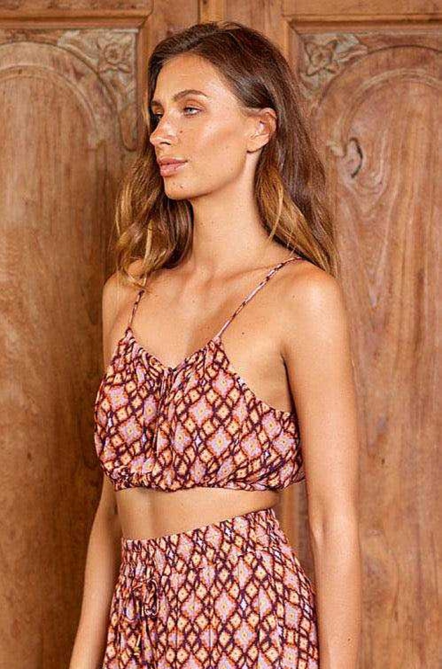 Clothing Tigerlily | Utopia Sierra Cami - Burnt Orange Geo Utopia Geo