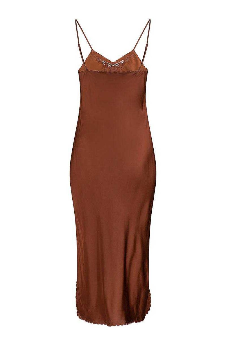 Clothing Tigerlily | Santa Teresa Estella Slip Midi Dress Chocolate