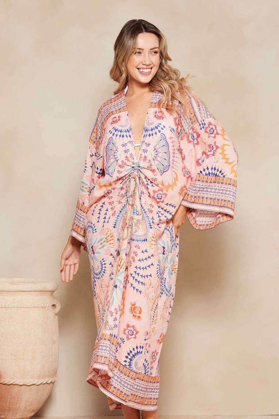 Swim & Resort Tigerlily | Wandering Folk Alegra Kaftan - Rosa Cherry Blossom