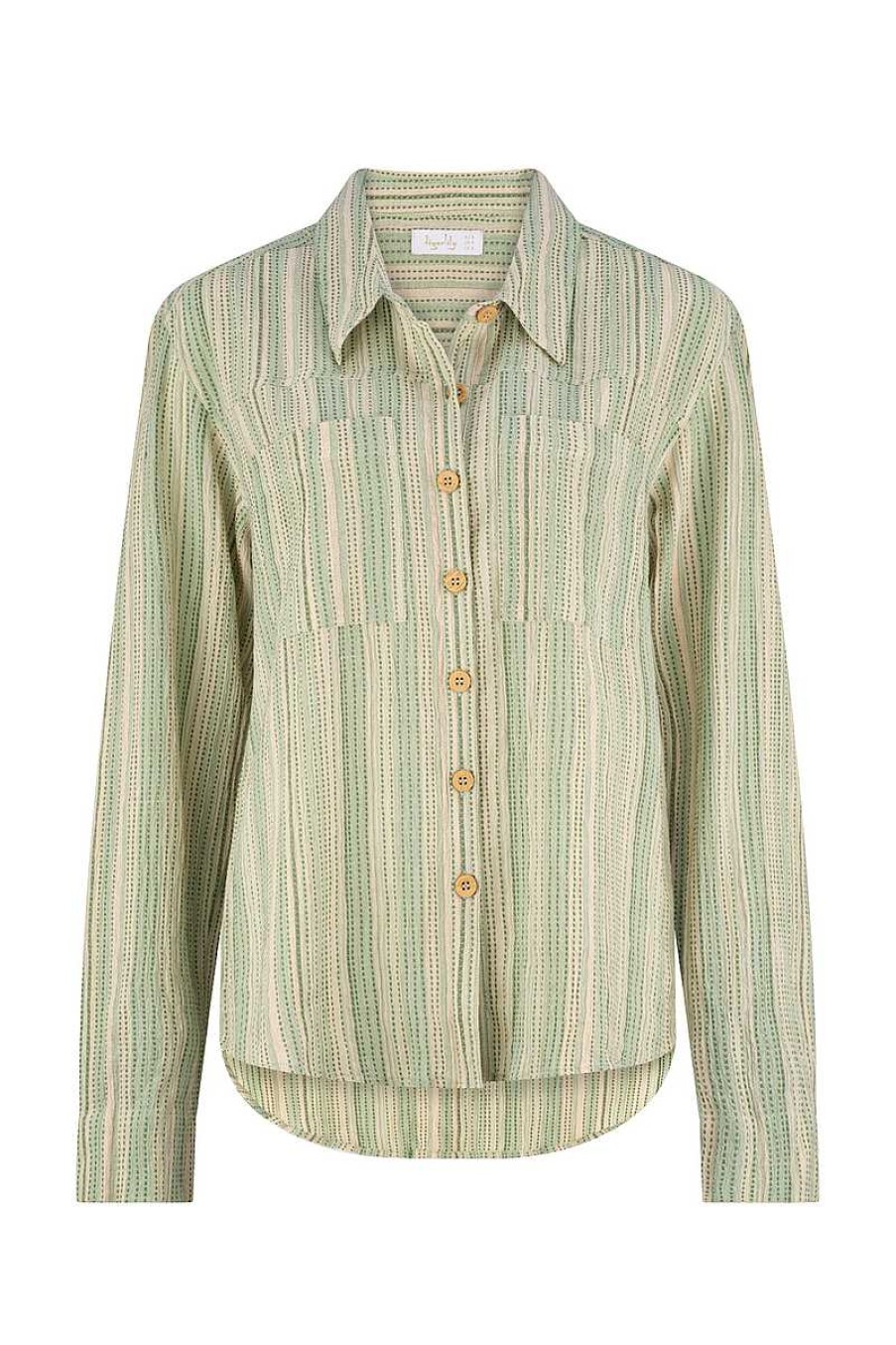 Clothing Tigerlily | Kivaro Gracie Shirt Sage Stripe