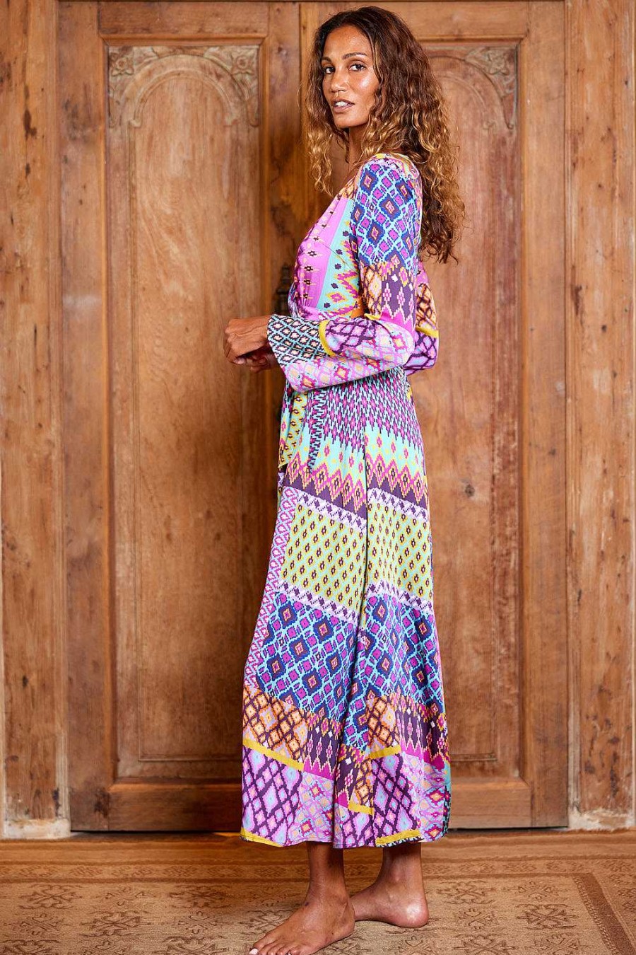 Clothing Tigerlily | Utopia Suri Wrap Maxi Dress - Utopia Patchwork Utopia Multi