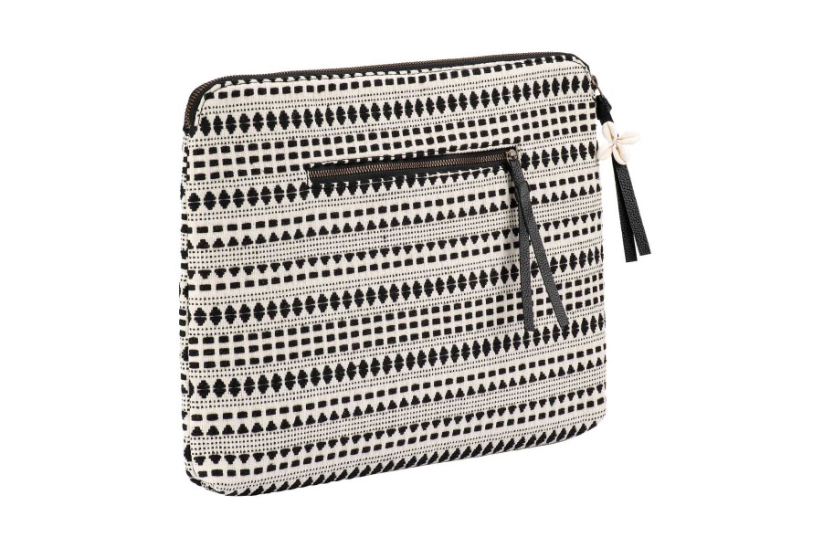 Accessories Tigerlily | Shyla Laptop Bag 16 Inch Black And White Loom