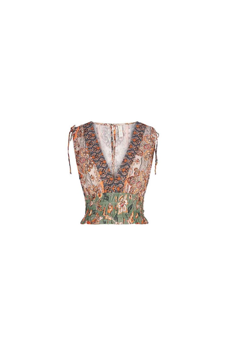 Clothing Tigerlily | Mahi Lennon Top Sage Paisley