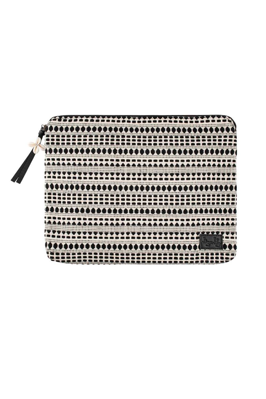 Accessories Tigerlily | Shyla Laptop Bag 16 Inch Black And White Loom