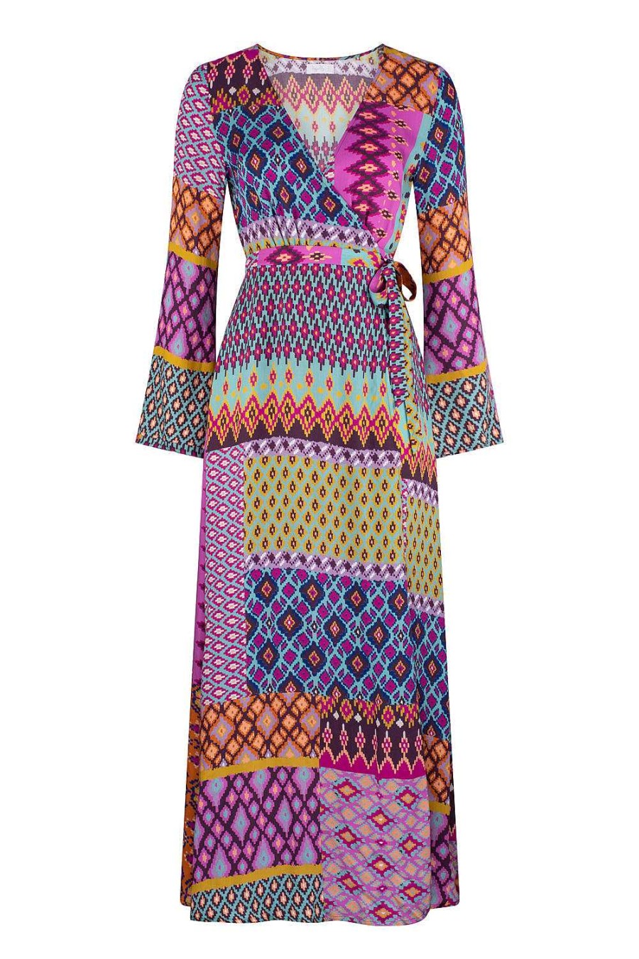 Clothing Tigerlily | Utopia Suri Wrap Maxi Dress - Utopia Patchwork Utopia Multi