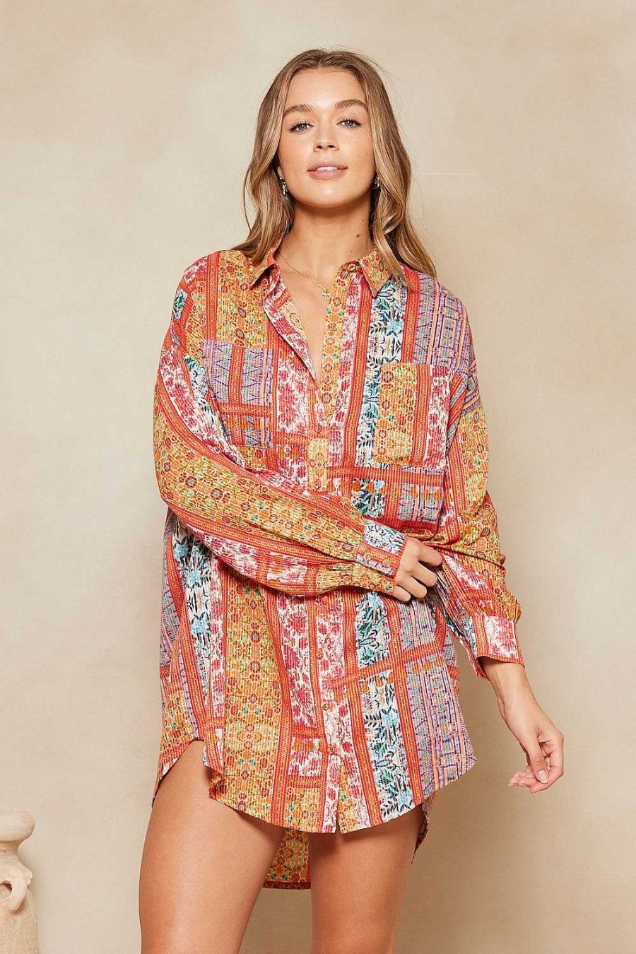 Clothing Tigerlily | Idra Cruise Shirt Dress Idra Patchwork