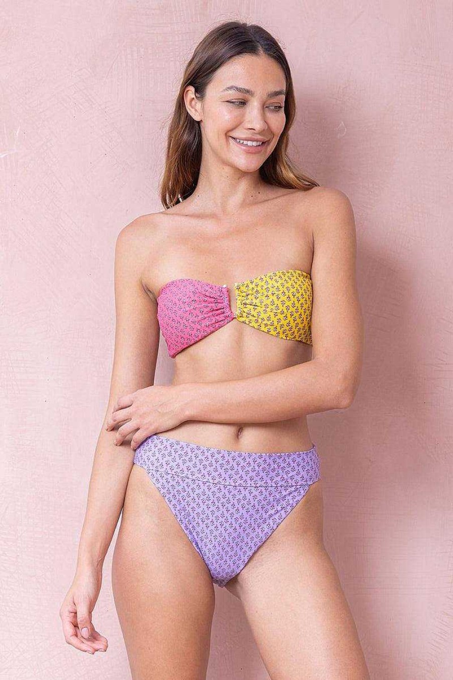 Swim & Resort Tigerlily | Shangri-La Vega Bandeau Bikini Top Patchwork