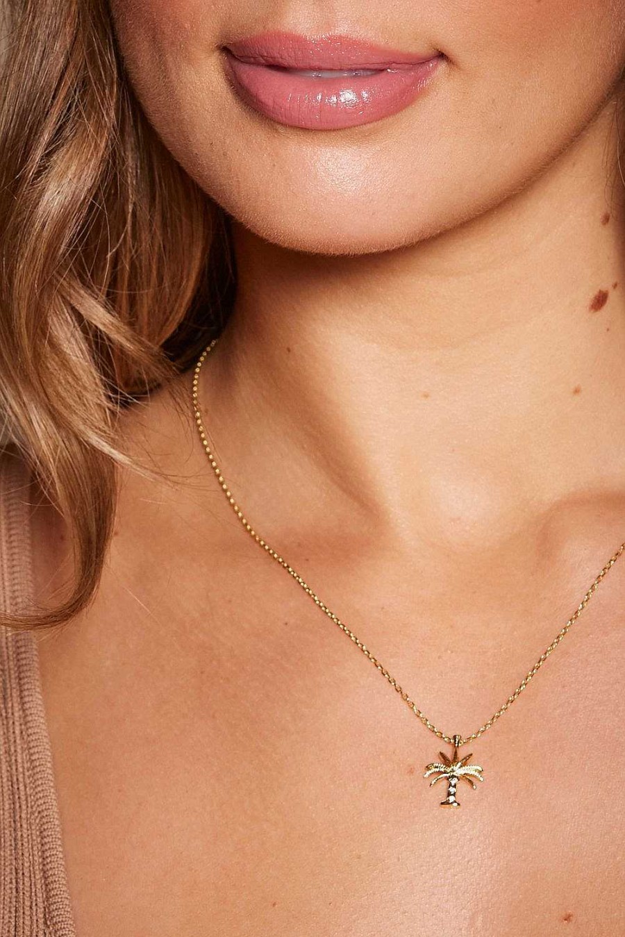 Accessories Tigerlily | Arms Of Eve X Tigerlily Palm Tree Pendant Gold