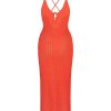 Clothing Tigerlily | Leilani Demi Midi Dress Hot Coral