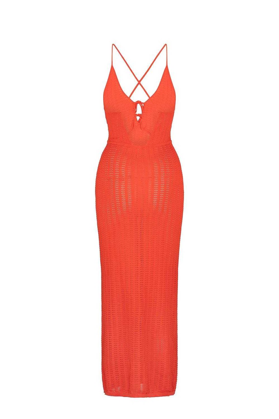 Clothing Tigerlily | Leilani Demi Midi Dress Hot Coral